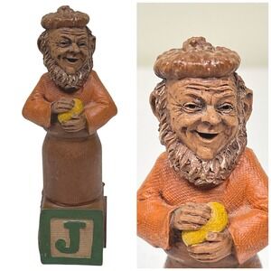 Vintage Tom Clark 1993 Wise Old Gnome #27 J Childs Alphabet Block Cairn Studios